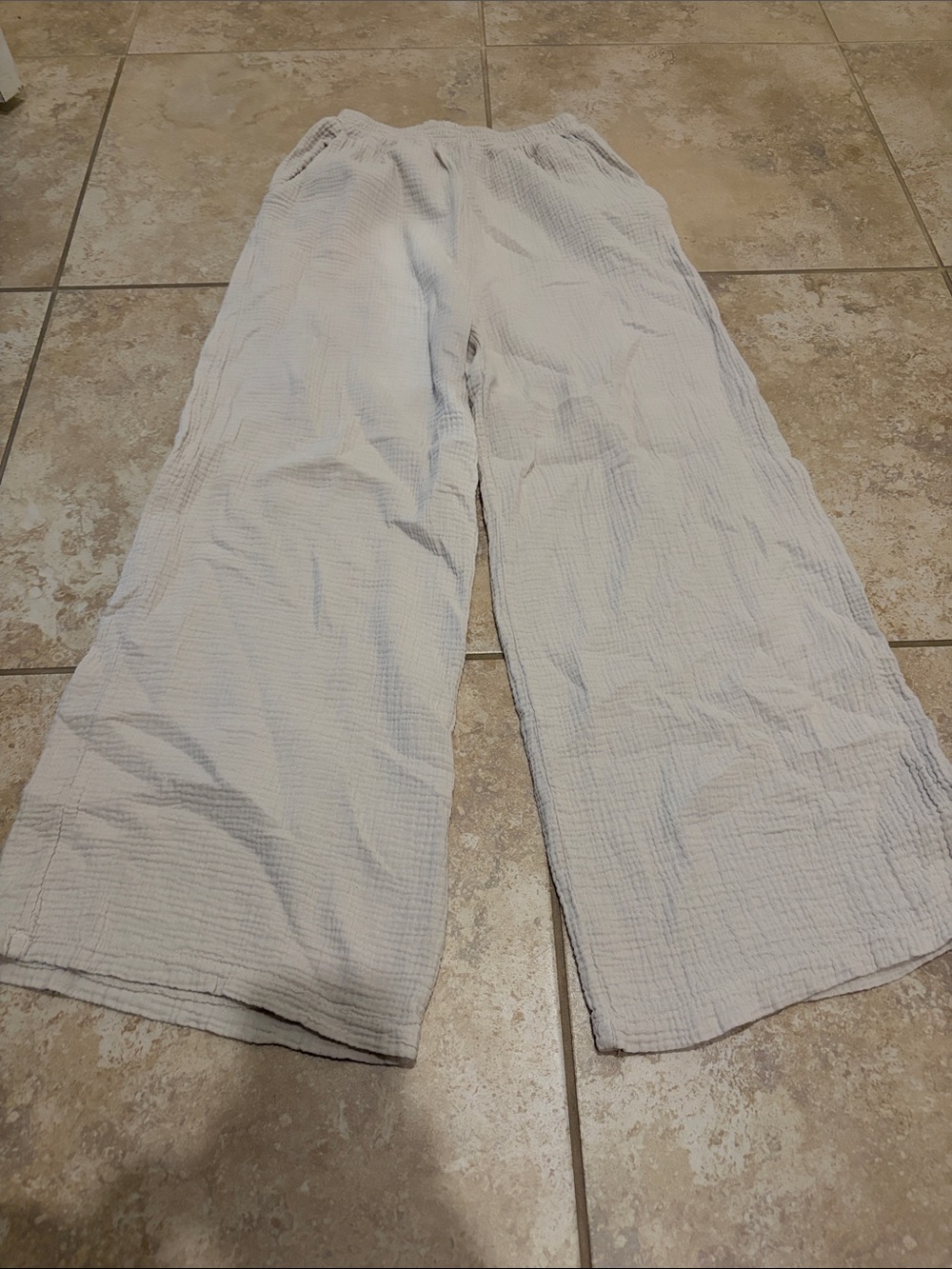 Vici Wide-Leg Cotton Lounge Pants in Light Gray